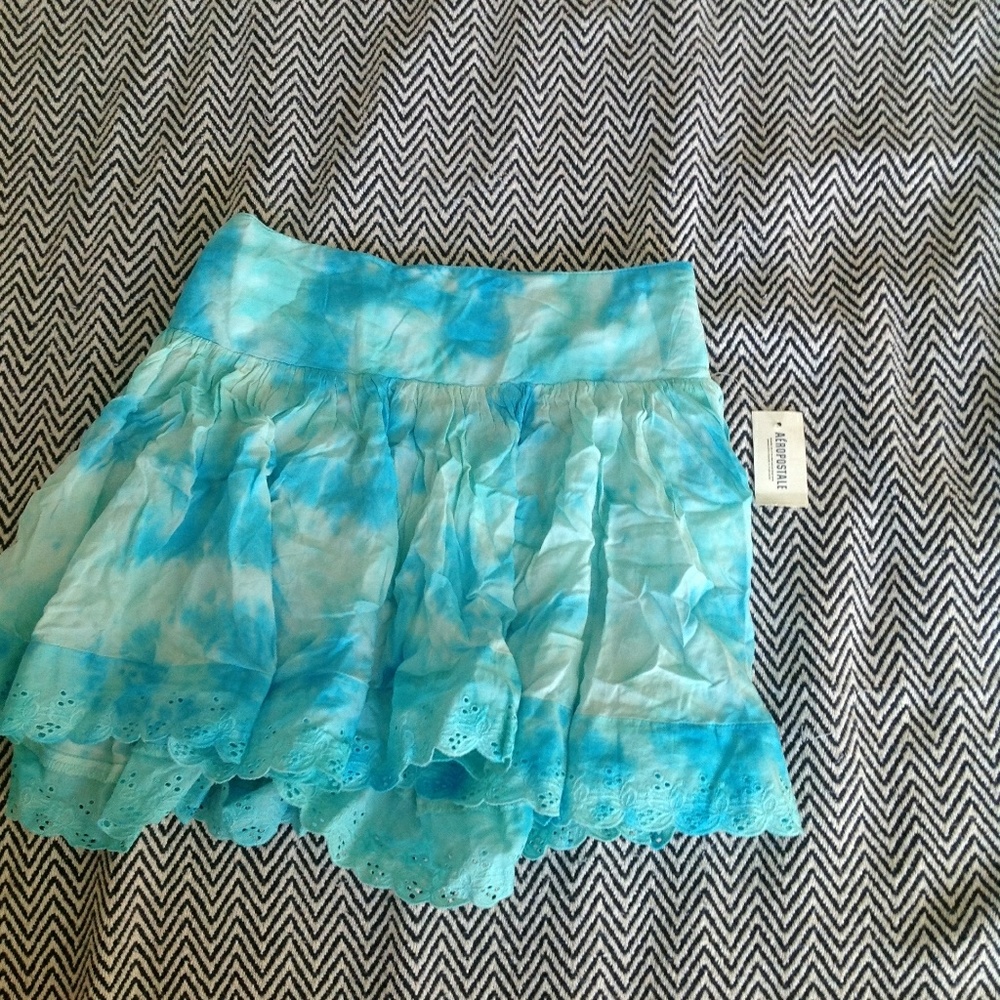 Aeropostale Blue tie die lace skirt